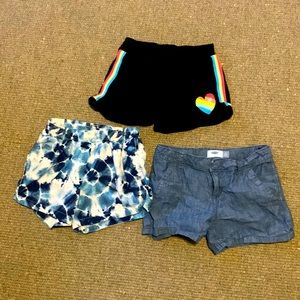 Three pair shorts sz 10-12